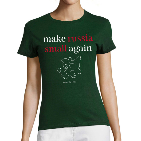 Moteriški marškinėliai "Make Russia small again"