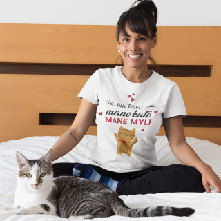 Moteriški marškinėliai "Mano katė mane myli"