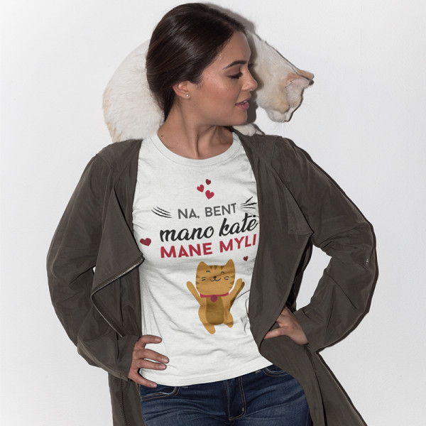 Moteriški marškinėliai "Mano katė mane myli"