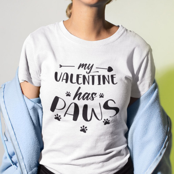 Moteriški marškinėliai "My Valentine has paws"