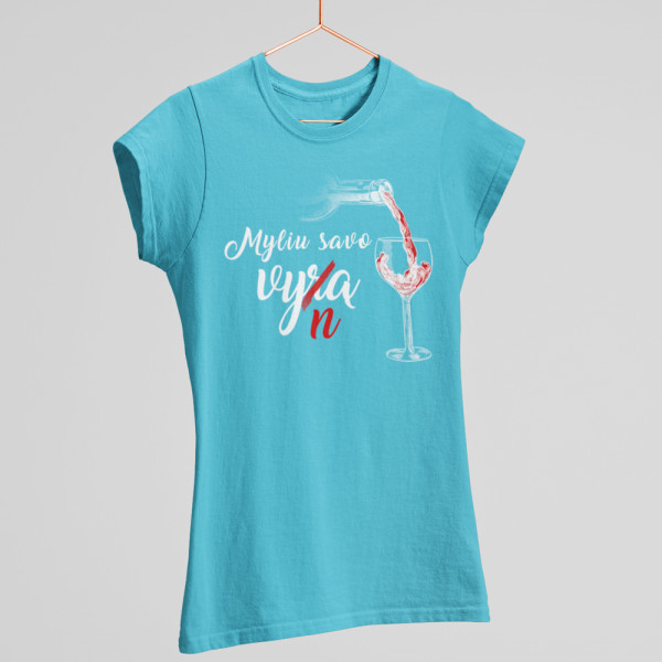 Moteriški marškinėliai "Myliu savo vyną"