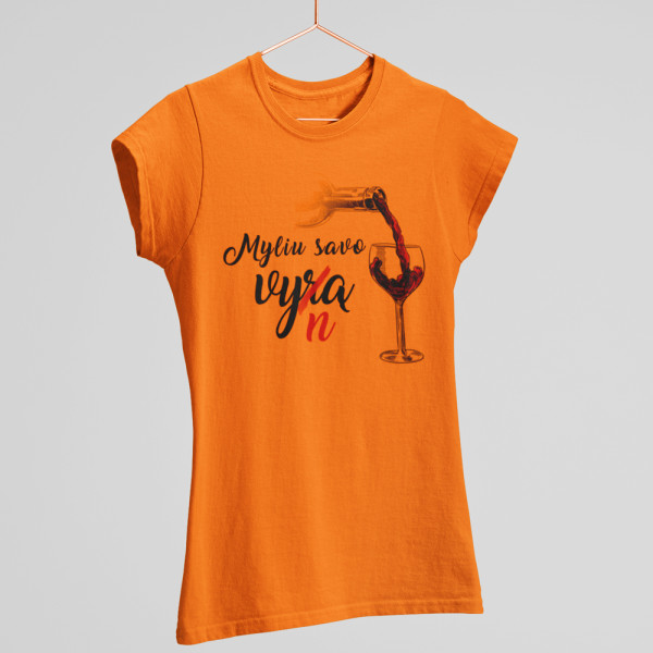 Moteriški marškinėliai "Myliu savo vyną"