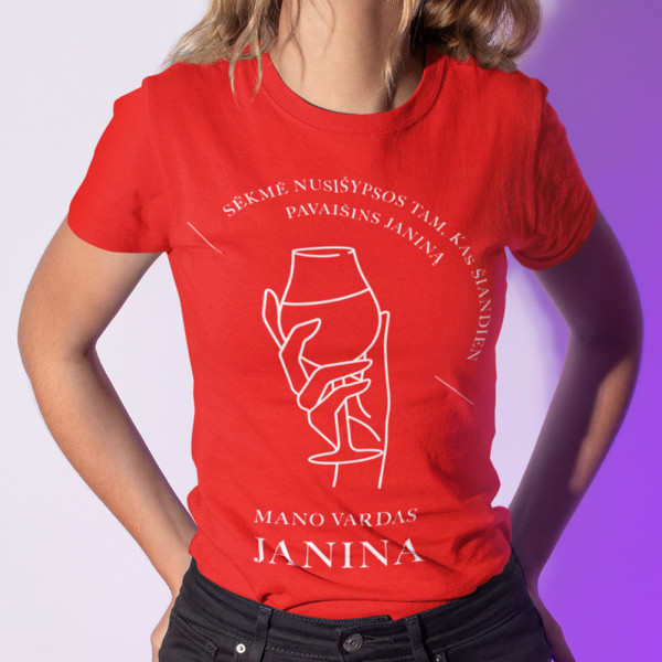 Moteriški marškinėliai "Pavaišink Janiną"