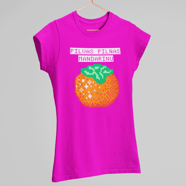 Moteriški marškinėliai "Pilvas pilnas mandarinų"