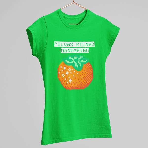 Moteriški marškinėliai "Pilvas pilnas mandarinų"