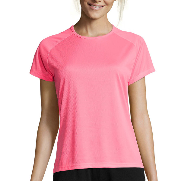 Moteriški sportiniai dry-fit marškinėliai be spaudos