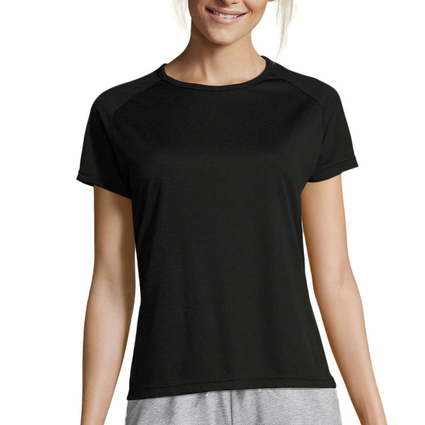 Moteriški sportiniai dry-fit marškinėliai be spaudos