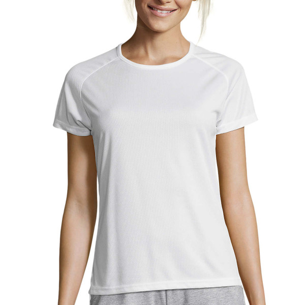 Moteriški sportiniai dry-fit marškinėliai be spaudos