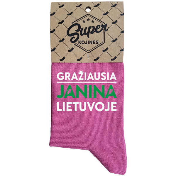 Moteriškos kojinės "Gražiausia Janina Lietuvoje" 