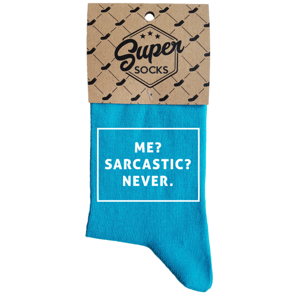 Moteriškos kojinės „Me? Sarcastic? Never“ 