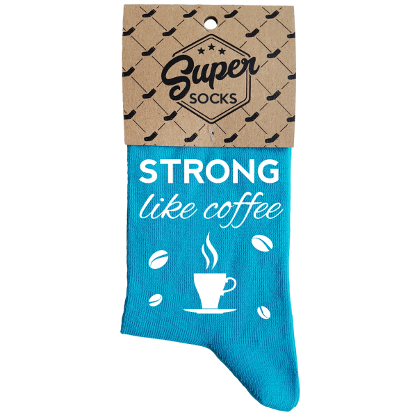Moteriškos kojinės „Strong like coffee“ 