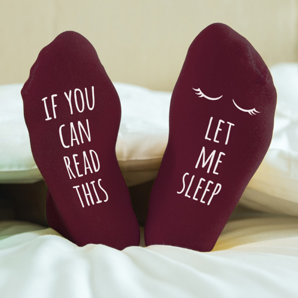 Moteriškos  kojinės su spauda ant padų "Let me sleep"