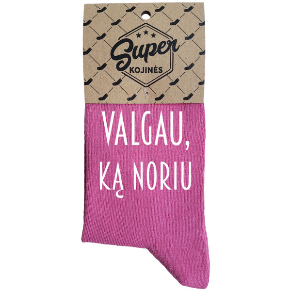 Moteriškos kojinės „Valgau, ką noriu“ 