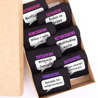 Moteriškų kojinių komplektas "Bosės savaitės planas"