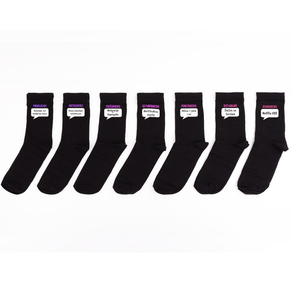 Moteriškų kojinių komplektas "Bosės savaitės planas"