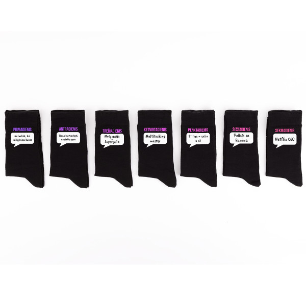 Moteriškų kojinių komplektas "Bosės savaitės planas"