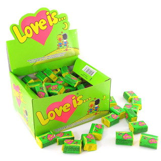 Obuolių - citrinų skonio kramtoma guma "LOVE IS..." (100vnt.)