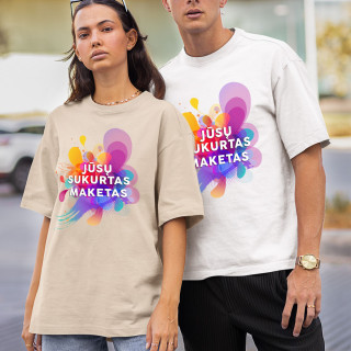 Oversized premium UNISEX marškinėliai su Jūsų sukurtu dizainu Oversized premium UNISEX marškinėliai su Jūsų sukurtu dizainu