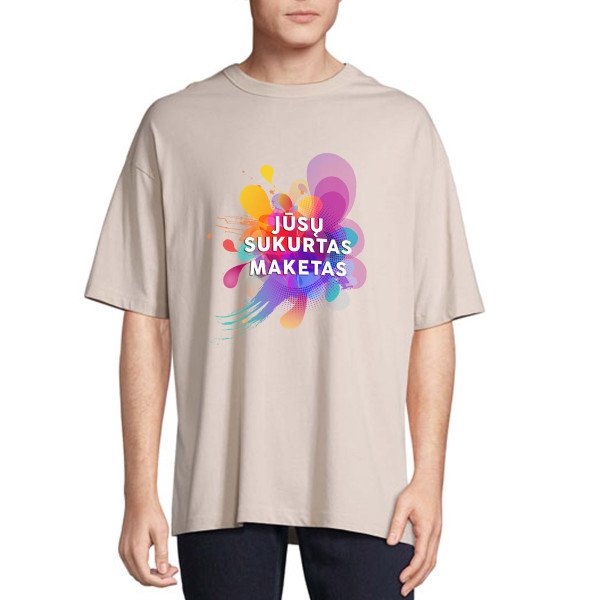 Oversized premium UNISEX marškinėliai su Jūsų sukurtu dizainu
