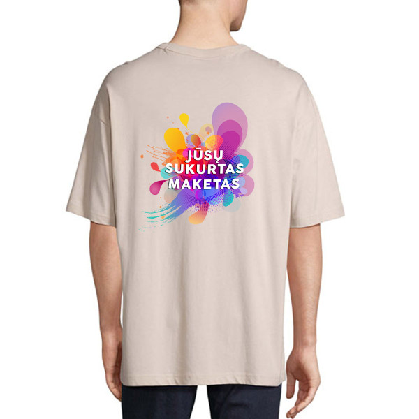Oversized premium UNISEX marškinėliai su Jūsų sukurtu dizainu