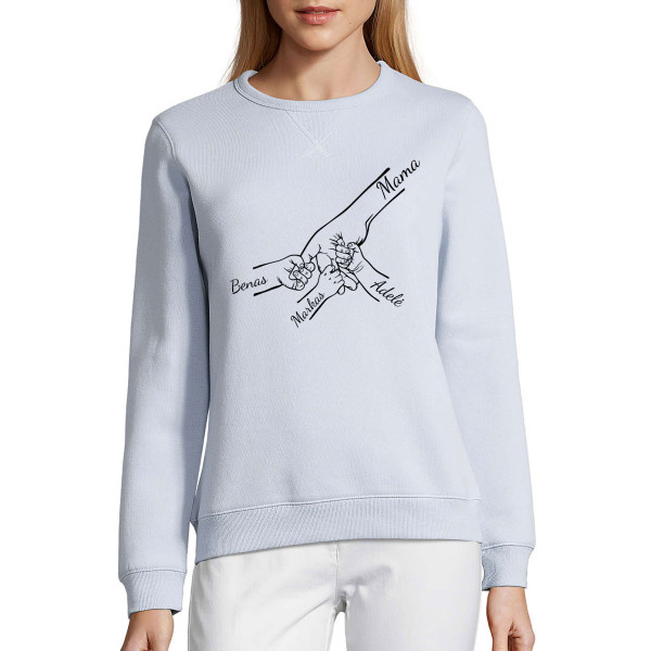 Pastelinis džemperis "Mama ir vaikai" su pasirinktais vaikų vardais