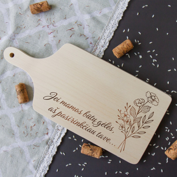 Pjaustymo lentelė su rankena "Jei mamos būtų gėlės" (30cm)