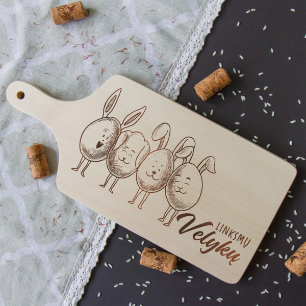 Pjaustymo lentelė su rankena "Linksmų Velykų" (35cm)
