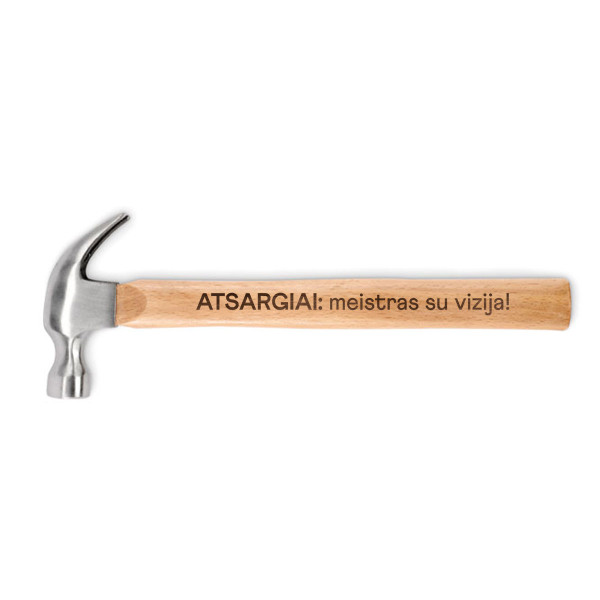 Plaktukas su mediniu kotu "Atsargiai: meistras su vizija!"