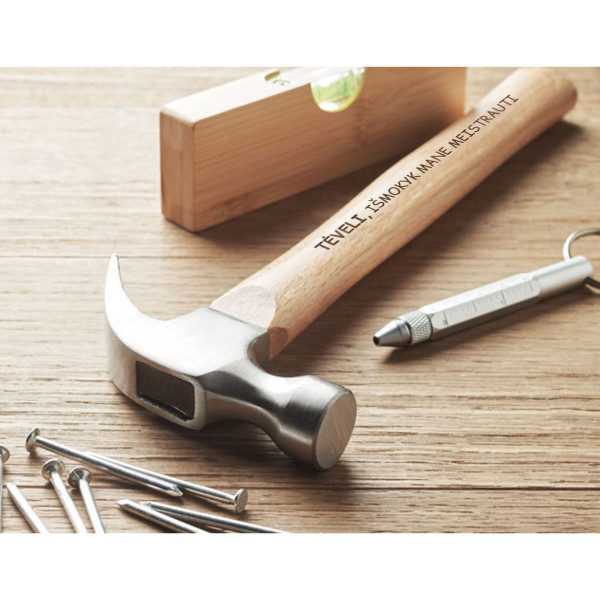 Plaktukas su mediniu kotu "Tėveli, išmokyk mane meistrauti"