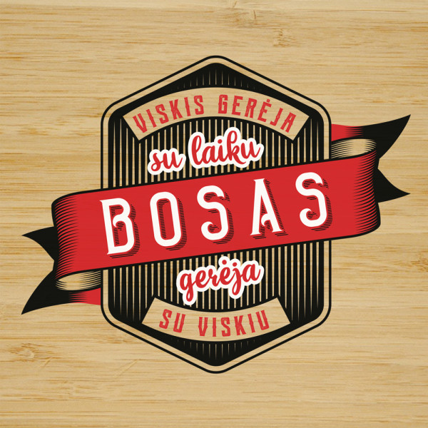 Prabangus viskio stiklinių rinkinys bambukinėje dėžutėje "BOSAS"