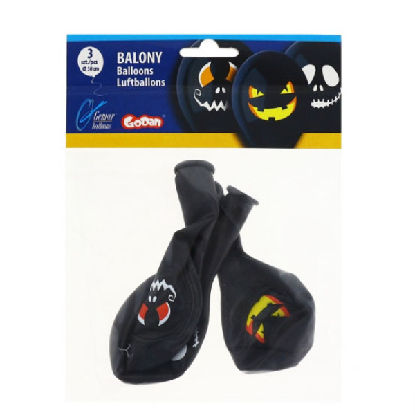 Premium balionai "Halloween faces" (3vnt)