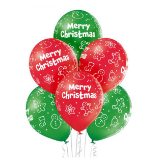 Premium balionai "Merry Christmas" (6vnt)