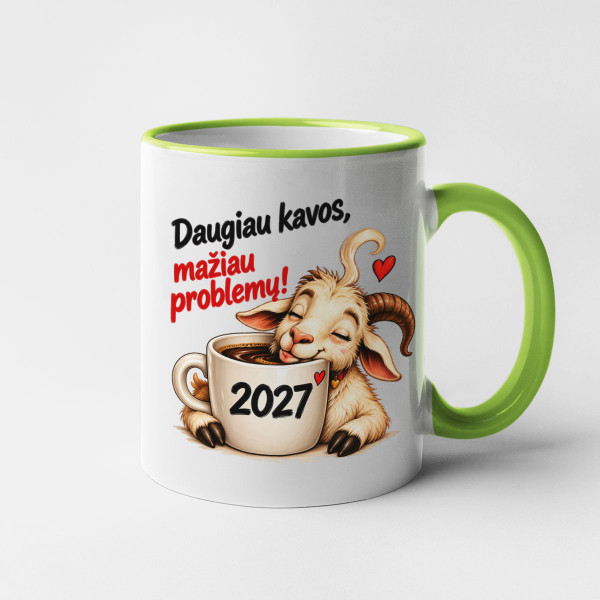 Puodelis "2027-Daugiau kavos, mažiau problemų"