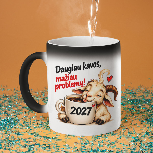 Puodelis "2027-Daugiau kavos, mažiau problemų"