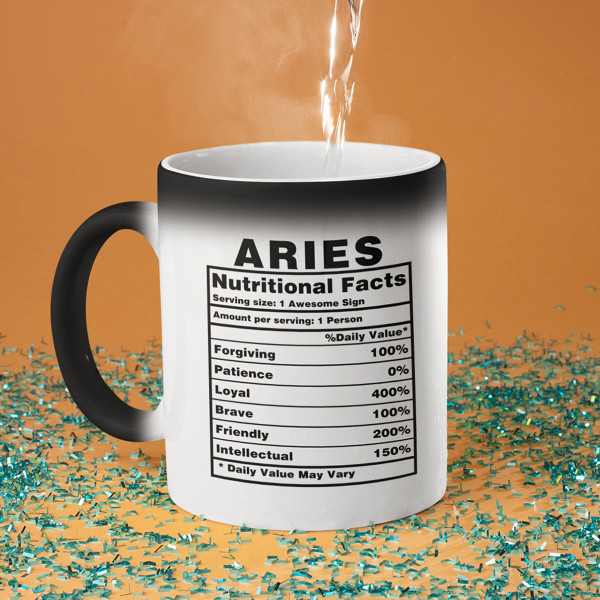 Puodelis "Aries Nutrition Facts"
