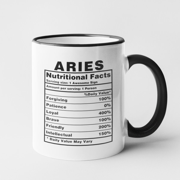 Puodelis "Aries Nutrition Facts"
