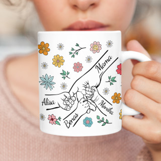 Puodelis "Mama ir vaikai" su vaikų vardais