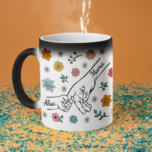 Puodelis "Mama ir vaikai" su vaikų vardais