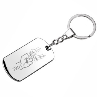 Raktų pakabukas "Tėčio komanda" su pasirinktais vaikų vardais