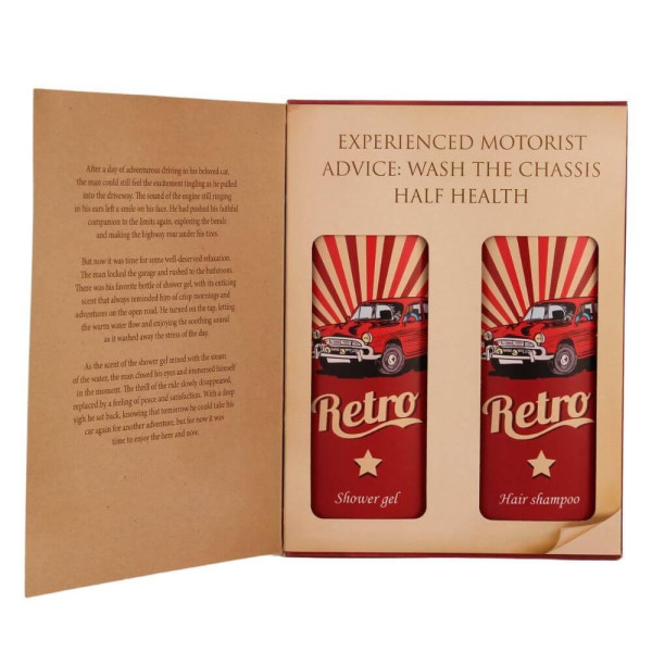 Kosmetikos rinkinys "Retro vairuotojo knyga" (2 x 250ml)