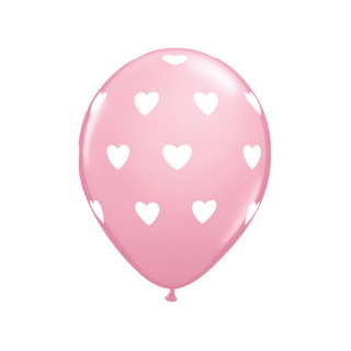 Rožiniai balionai "Širdelės" (6vnt)