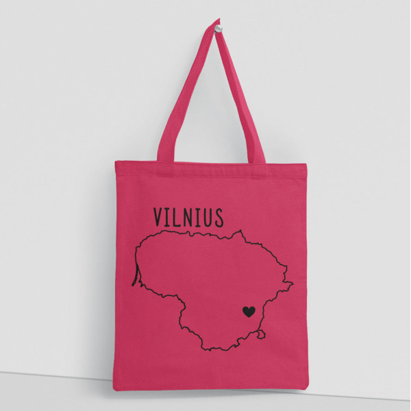 Spalvotas medžiaginis maišelis "Vilnius - širdis"
