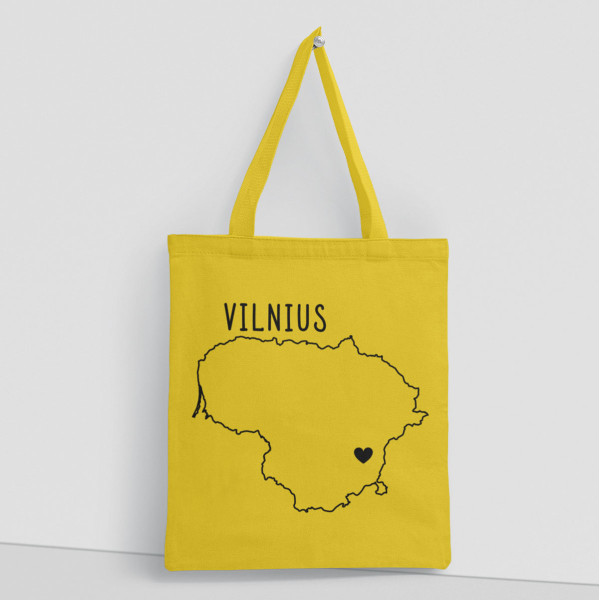Spalvotas medžiaginis maišelis "Vilnius - širdis"