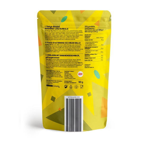 STAR CANDIES šaltyje džiovinti bananiniai ledai, 50g