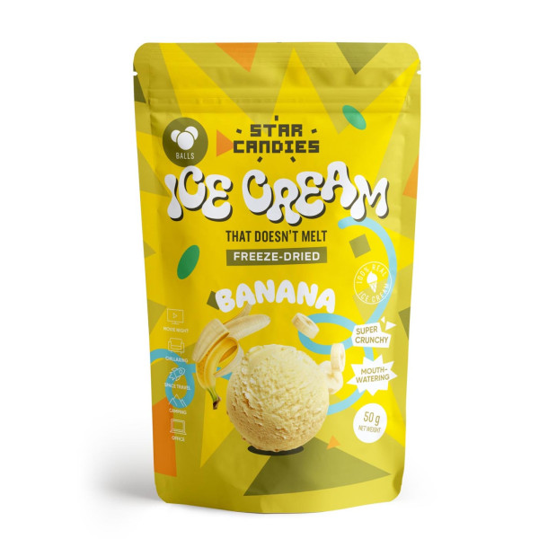 STAR CANDIES šaltyje džiovinti bananiniai ledai, 50g