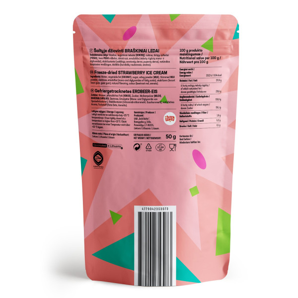 STAR CANDIES šaltyje džiovinti braškiniai ledai, 50g