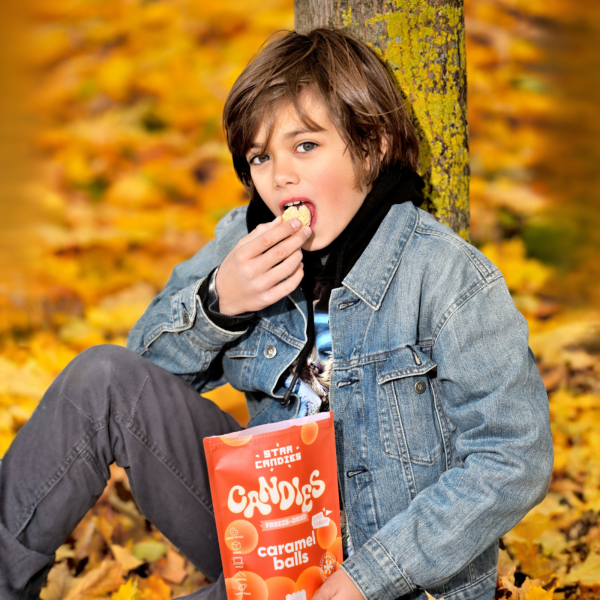 STAR CANDIES šaltyje džiovinti saldainiai "Caramel balls", 40g.