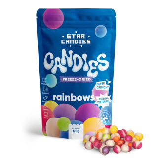 STAR CANDIES šaltyje džiovinti saldainiai "Rainbows", 120g