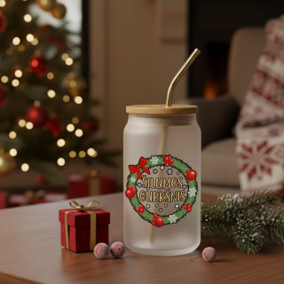 Stiklainis gėrimams su metaliniu šiaudeliu "Šilumos gurkšnis", 400ml