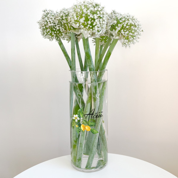 Stiklinė vaza "Ačiū"